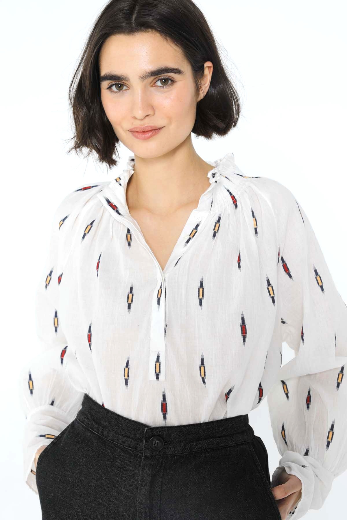 Women's White Blouse Azya - CHARLIE JOE